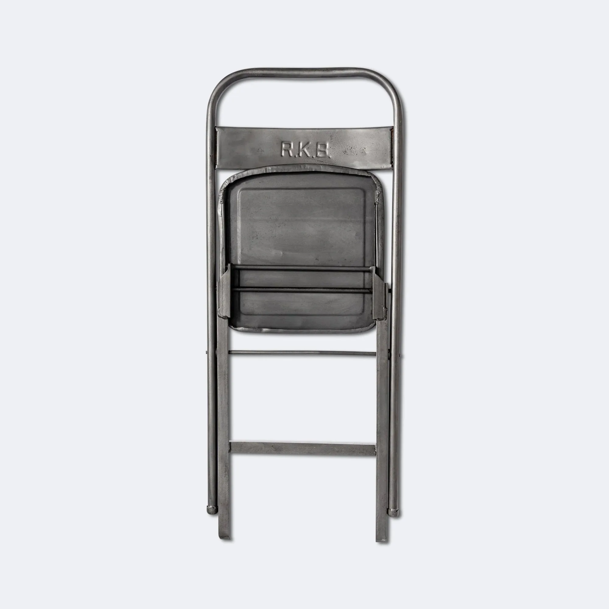 Vintage Steel Folding Chair - Natural