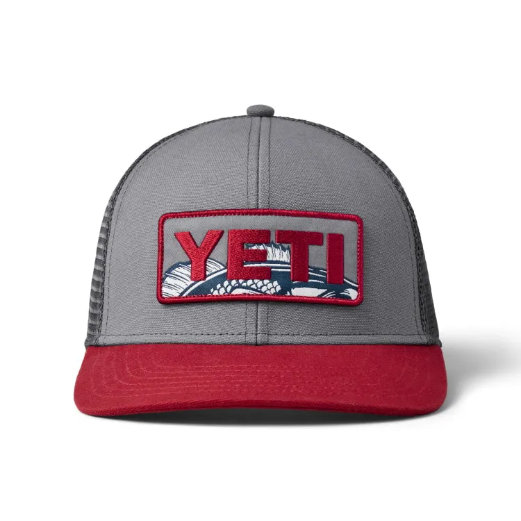 Yeti Bass Badge Mid Pro Trucker Cap - Grey/Rust