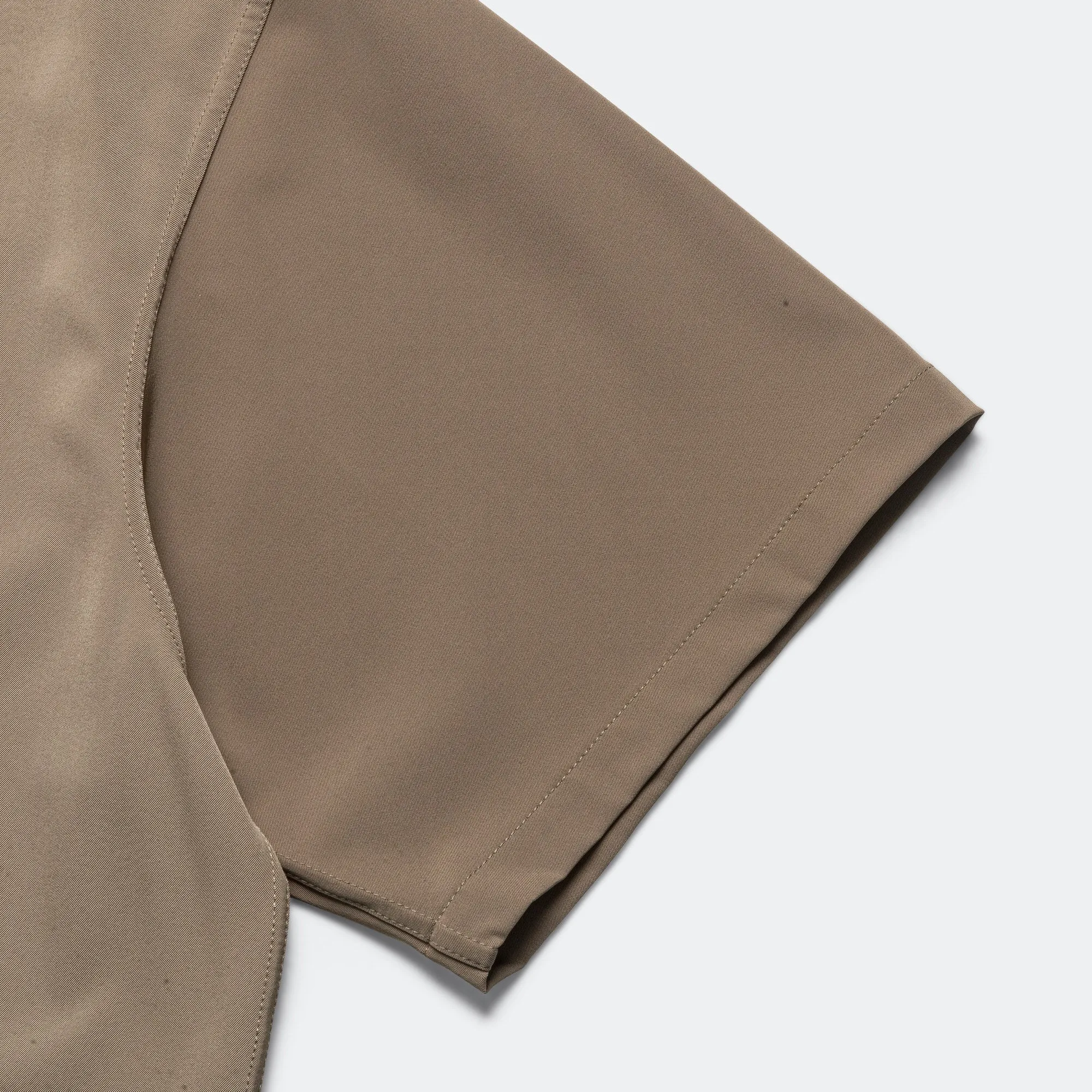 Zip-Up Gym Shirt - Taupe Poly Tech