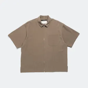 Zip-Up Gym Shirt - Taupe Poly Tech
