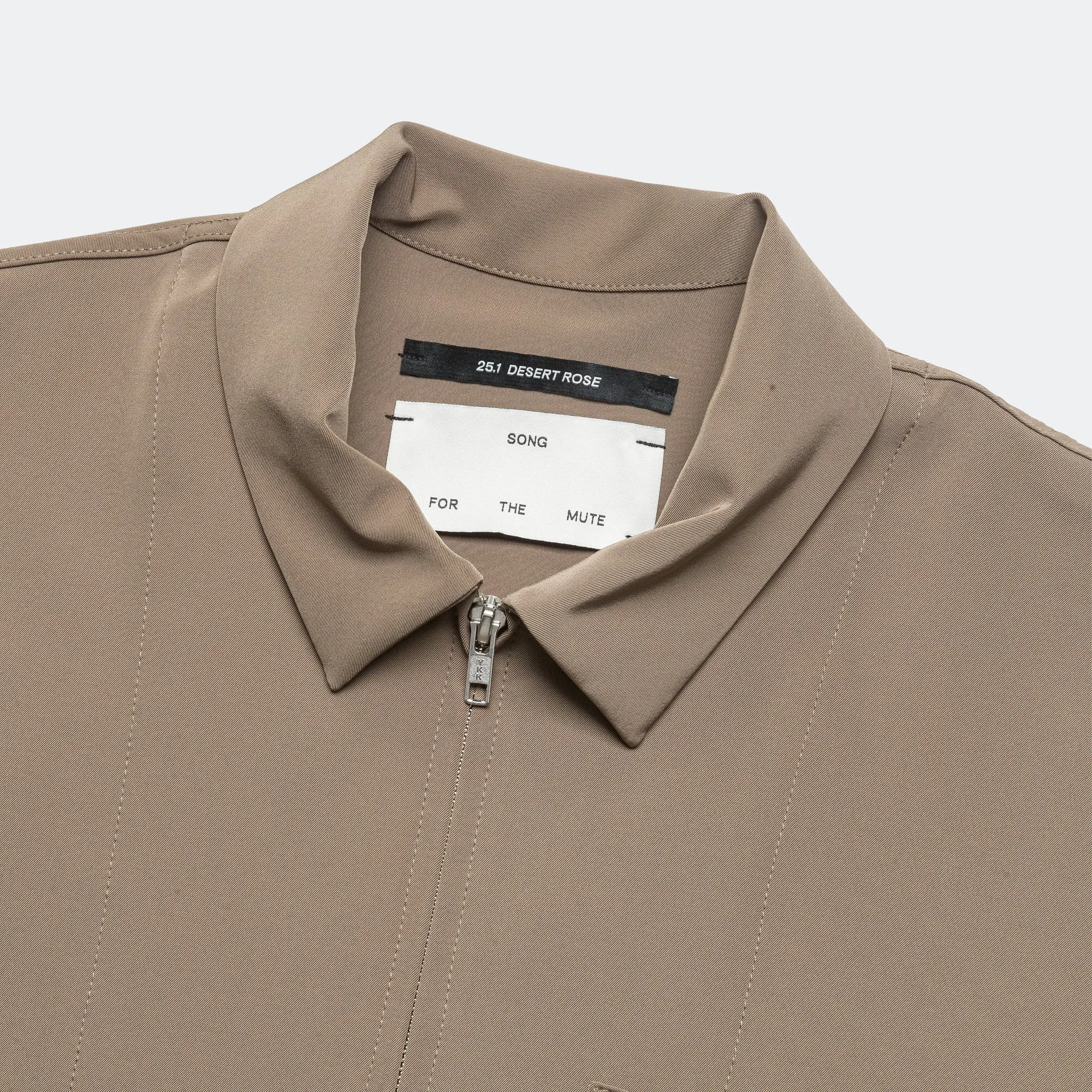 Zip-Up Gym Shirt - Taupe Poly Tech