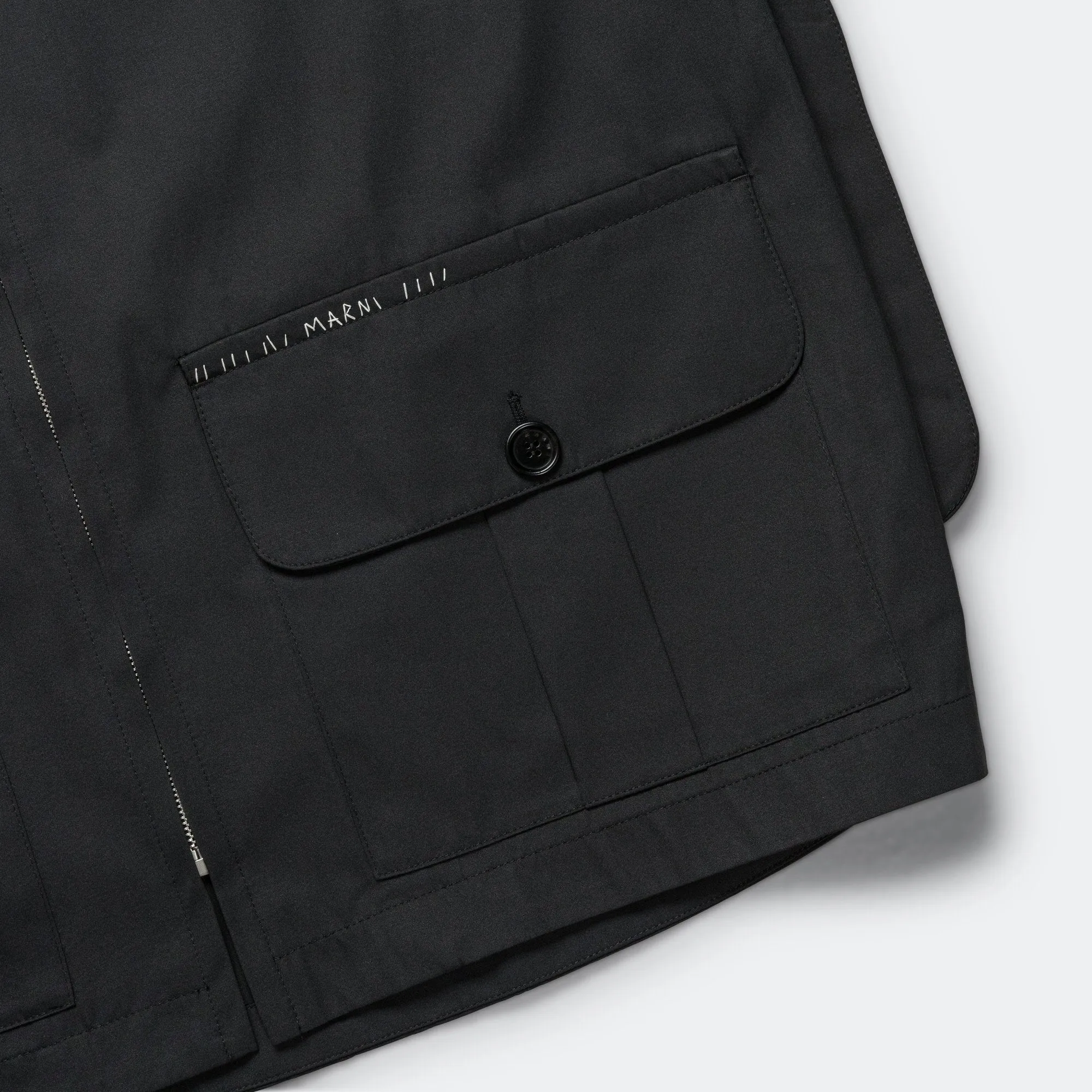 Zip Up Work Jacket - Black