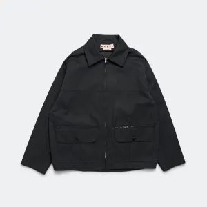 Zip Up Work Jacket - Black