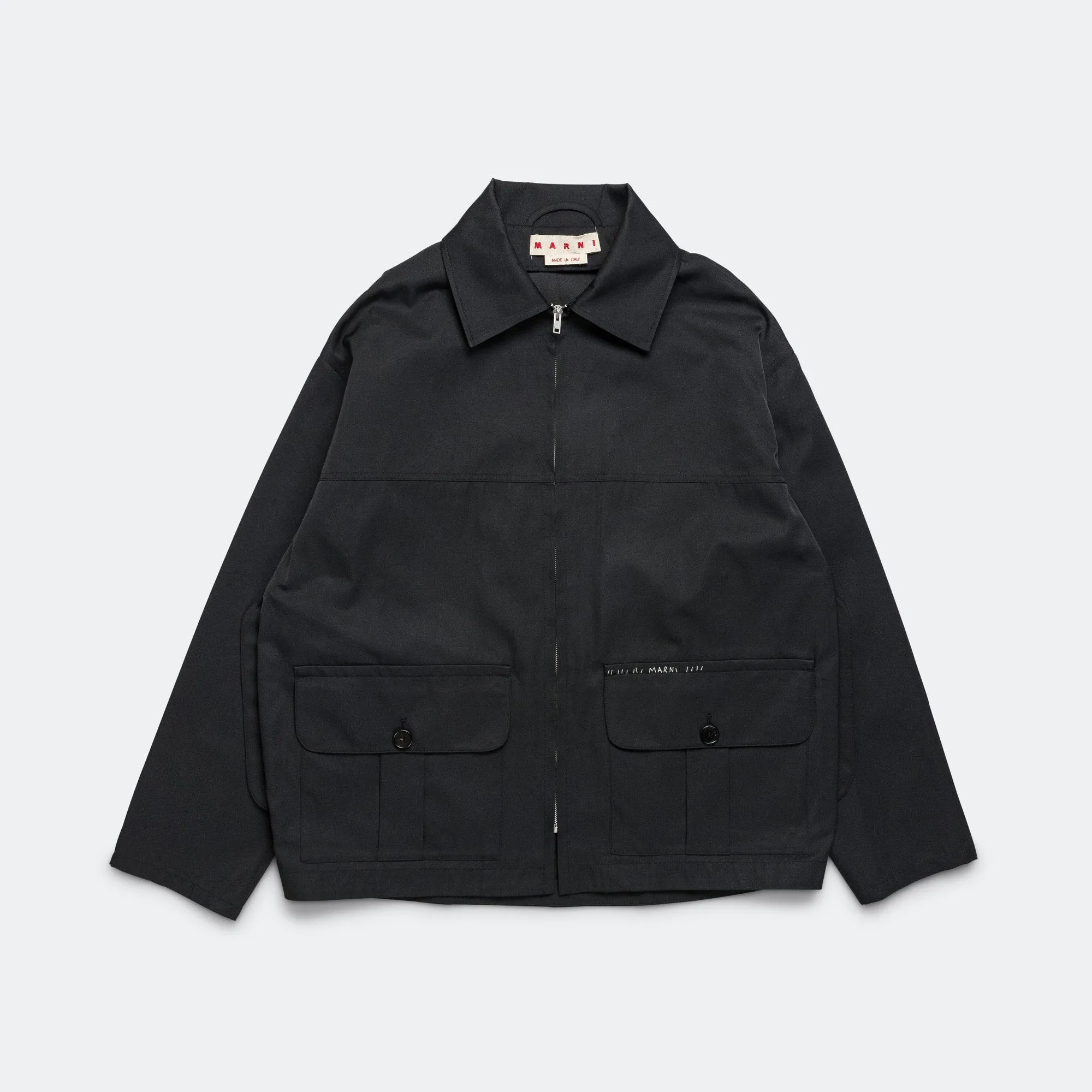 Zip Up Work Jacket - Black